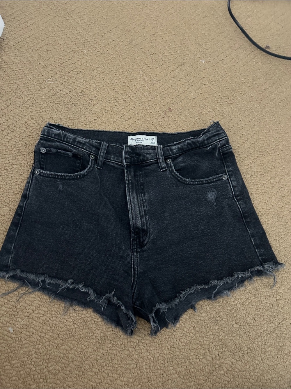 Abercrombie and Fitch black the mom short high rise shorts